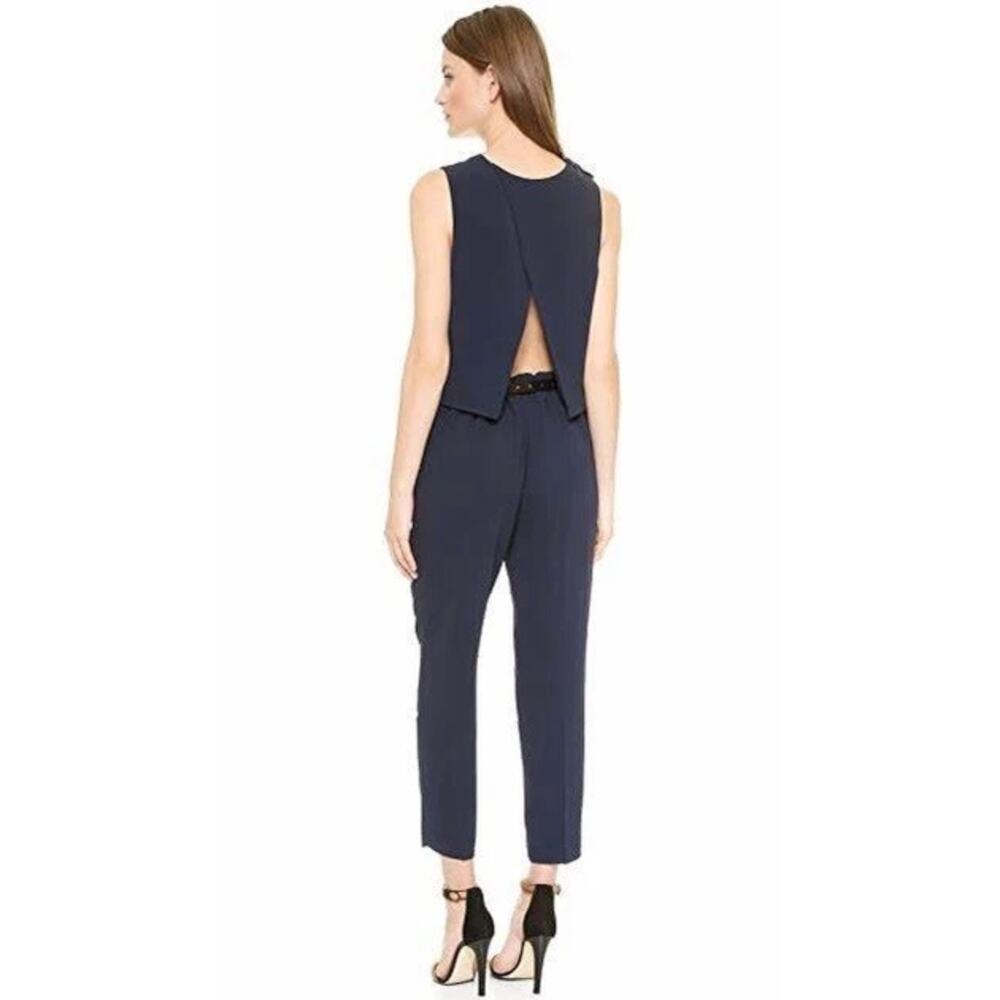 Club Monaco Navy Lilias Cross Back Sleeveless Jumpsuit • Minimalist • Size 00
